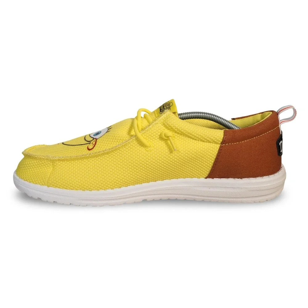 Hey Dude Wally Funk Spongebob Squarepants Yellow Brown Men's 10 Shoes NEW